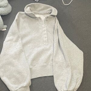 Aerie Soft Gray Fleece Hoodie